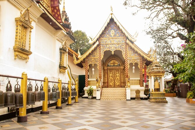 Chiang Mai - Doi Suthep Temple & Wat Pha Lat Hike - Wat Phra That Doi Suthep: the 300-step Naga dragon staircase and the copper chedi