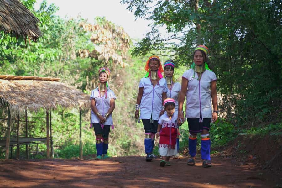 Chiang Mai: Elephant care & Long Neck &Sticky Waterfall Tour - Changing clothes and the elephant routine: feeding, medicine balls, and learning by doing