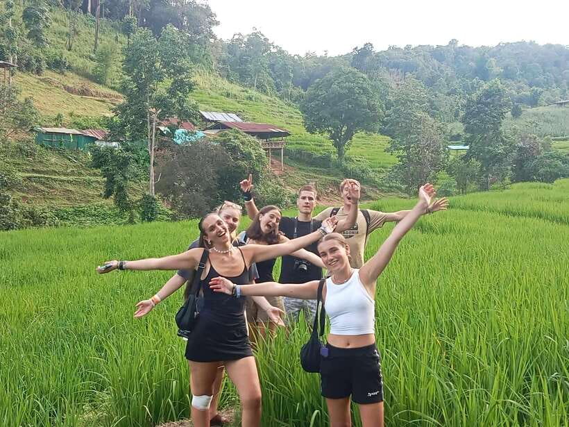 CHIANG MAI ELEPHANT VILLAGE SANCTUARY JUNGLE ADVENTURE - Market Stops, Coffee Breaks, and Rice-Field Scenery on the Way