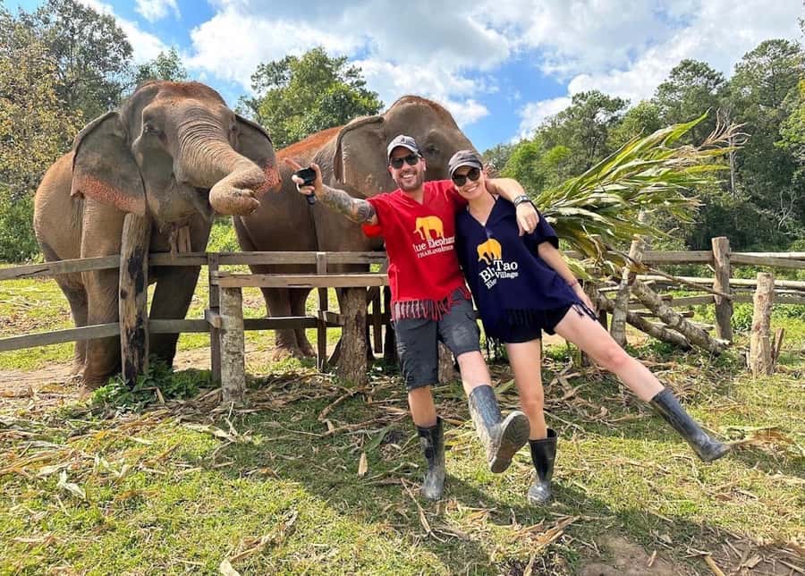 Chiang Mai : Ethical Elephant Sanctuary and ATV Adventure - Feeding, health checks, and walking with elephants by the river