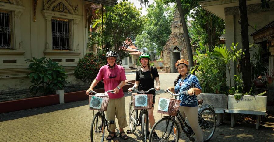 Chiang Mai: Half-Day Old Town Cycling Tour - Starting at Trailhead Cafe, green paint and ready-to-ride energy