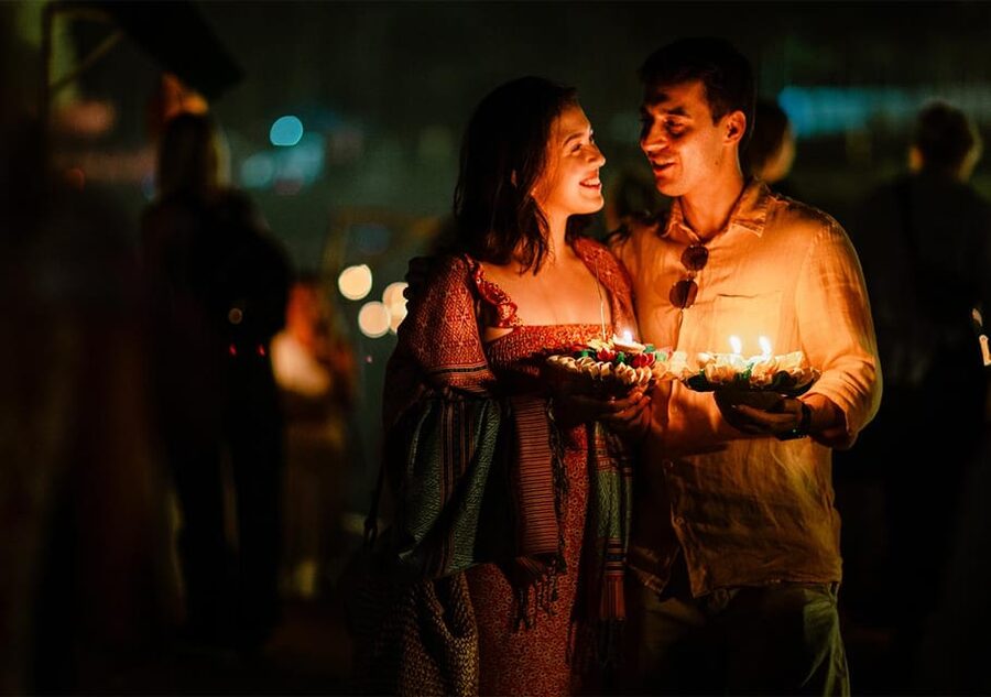 Chiang Mai: Heaven Lantern Festival Ticket with Dinner 2025 - Pre-dinner activities: lantern arch, market snacks, and making your own Krathong
