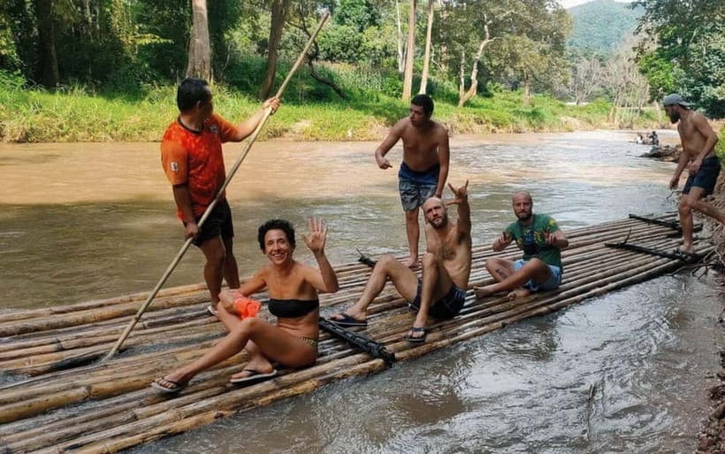 Chiang Mai: Jungle Trek, Elephants care & Bamboo Rafting - Bamboo rafting on a jungle river, calm fun with a real weather caveat