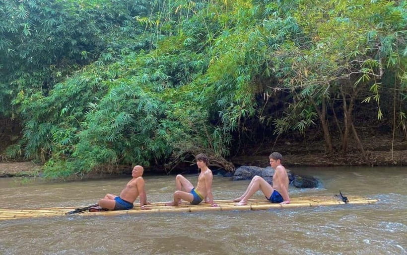 Chiang Mai: Jungle Trek, Elephants care & Bamboo Rafting - Lunch at the waterfall area, simple fuel for a long day