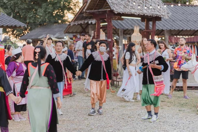 Chiang Mai Sky Lanterns Festival 2025 - The cultural show lineup: Tai Lue candles, drums, and sword fire