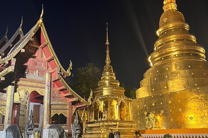 Chiang Mai Temples and Market Tuk-Tuk Evening Night Tour - Wat Phra Singh after dark: Lion Buddha, atmosphere, and photo time