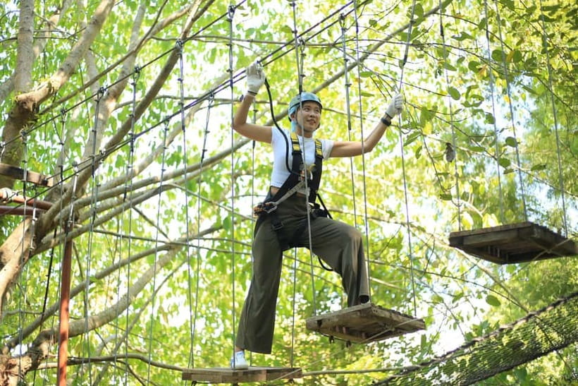 Chiang Mai: Zipline & High Rope without Lunch & Transfer - Feeding Fish and Sheep: A Hands-On Family Moment