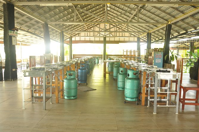 Morning Cooking Class in Organic Farm with Local Market Tour - The farm kitchen setup in Chiang Mai: open-air, clean tools, your own station