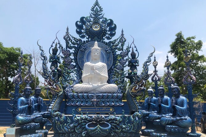 One Day Tour Chiang Rai(White Temple , Blue Temple, Black House) Private Tour - Wat Rong Seur Ten, the Blue Temple: Quiet Drama in Blue