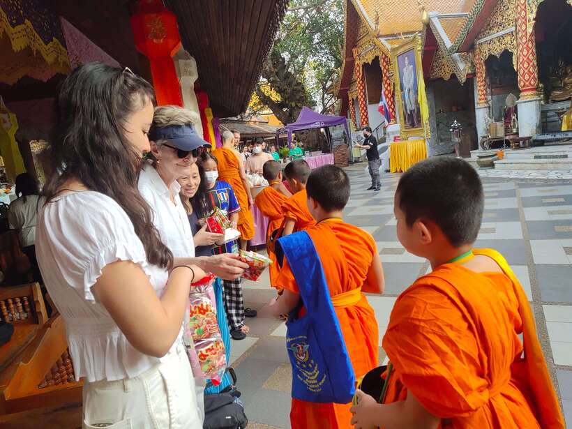 Spiritual Sunrise Wat Doi Suthep, Pha Lat, Alms & Meditation - Entering Wat Phra That Doi Suthep before the city wakes up