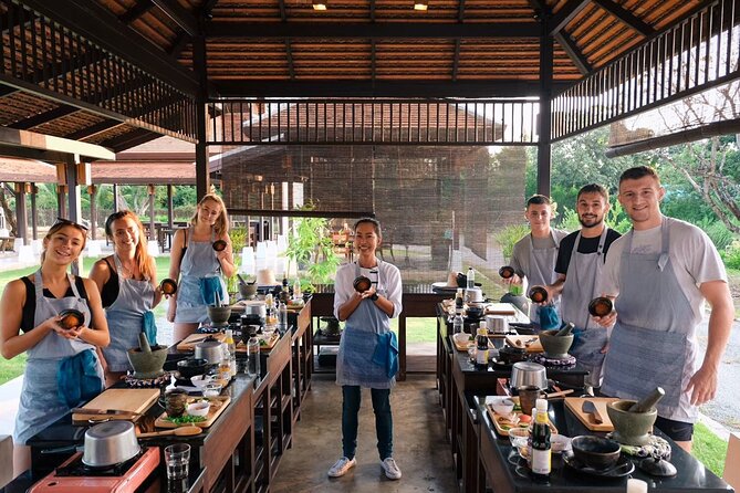 Sunset Thai Cooking with Grandma - Farm & Evening Feast - The Open-Air Kitchen Setup: Your Own Station Makes Learning Real
