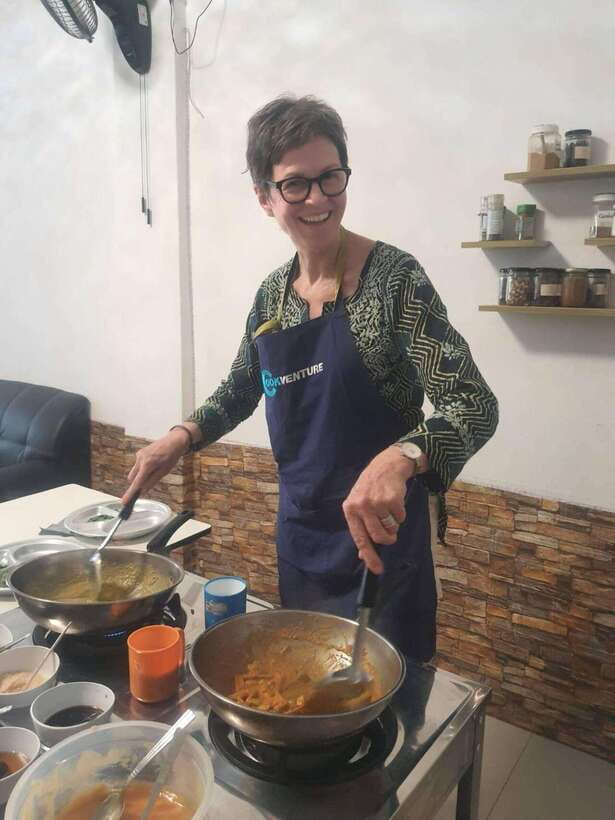 Thai Cooking in ChiangMai Thailand with Cookventure - Eating what you cook: the payoff at the table