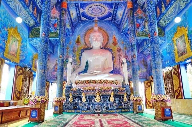 White Temple-Black House & Blue Temple Tour From Chiang Mai - Wat Rong Seur Ten Blue Temple: Sapphire Blue Inside and Out